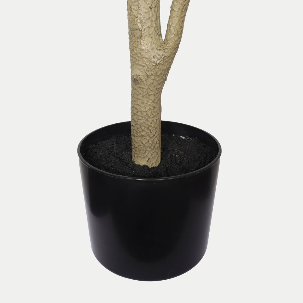 6FT Real Touch Fake Fiddle Leaf Fig Tree in Black Plastic Pot with Green Fabric Leaves, Indoor Decor for Home Office Living Room Corner Media 9