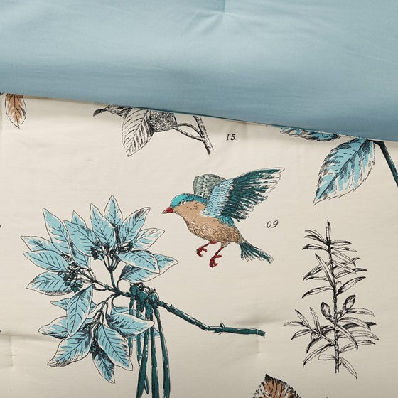 7 Piece Printed Cotton Twill Comforter Set Khaki King Media 11