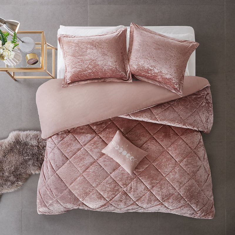 Twin/Twin XL Velvet Duvet Cover Set with Throw Pillow