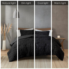 Ruched Fur Down Alternative Comforter Set perspective