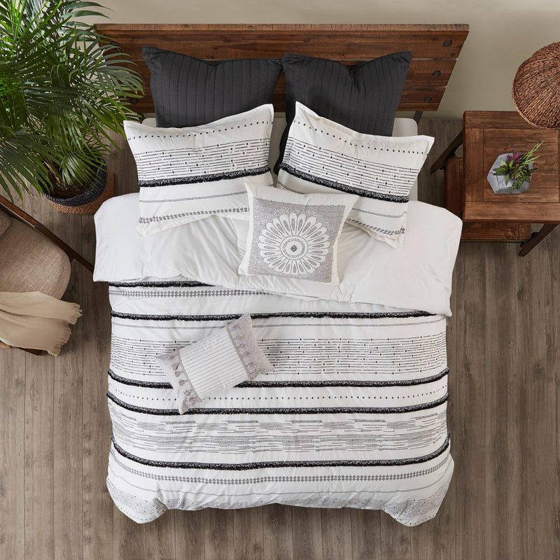 Full/Queen Cotton Printed Duvet Cover Set with Trims
