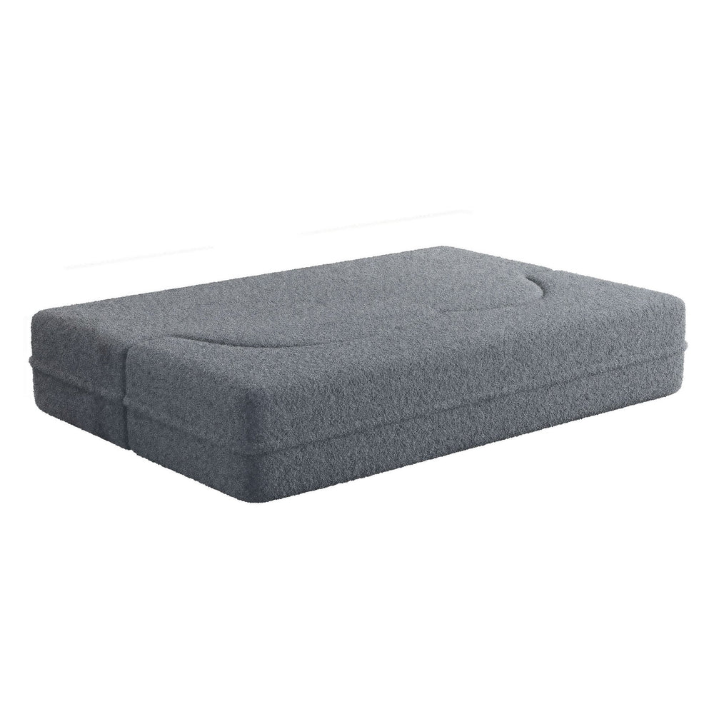 Sofa Bed Teddy Fabric Modern Grey Full Size Living Room Lounge Area Media 13