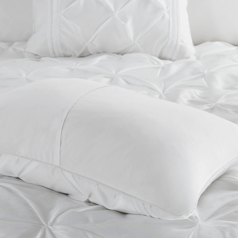 7 Piece Tufted Comforter Set White Full