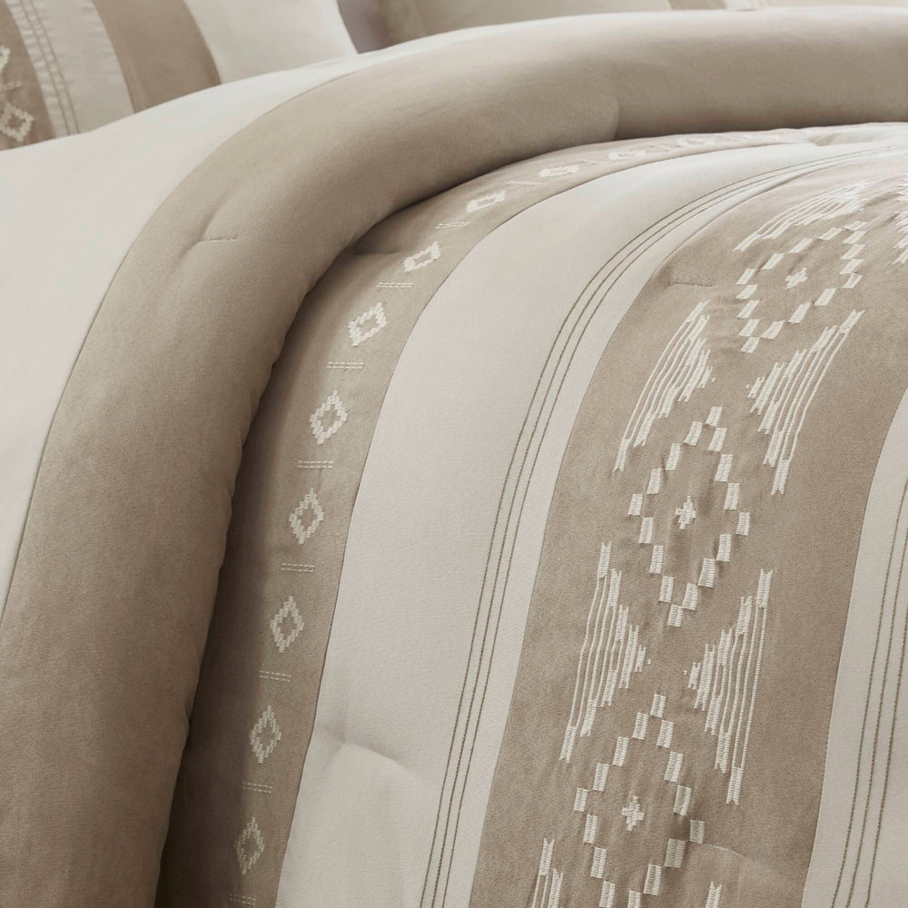 5-Piece Full/Queen Comforter 5pcs Set,Taupe Media 13