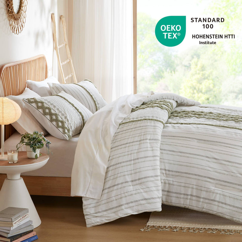 3 PCS Cotton Printed Comforter Set with Chenille