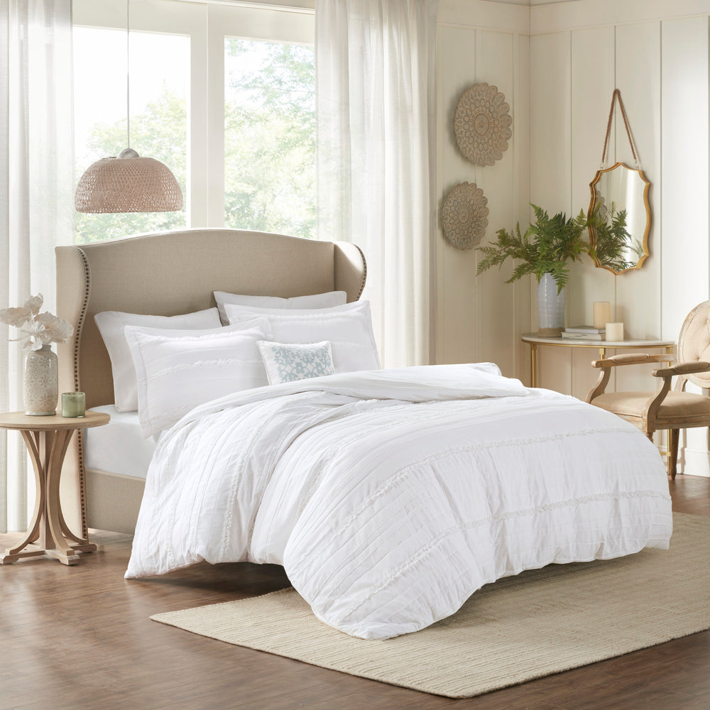 Full/Queen 4 Piece Microfiber 2-in-1 Duvet Set Media 1
