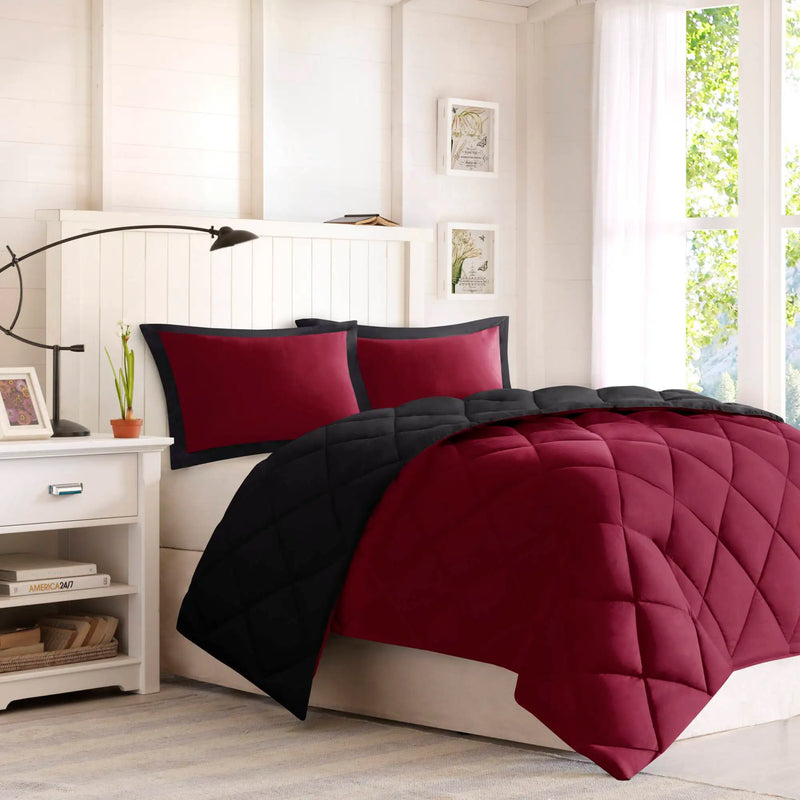 3M Scotchgard Diamond Quilting Reversible Down Alternative Comforter Set
