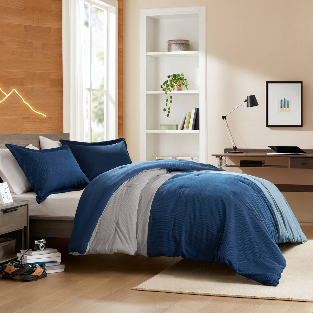 3 Pieces Full/Queen Comforter Set,Blue Media 12