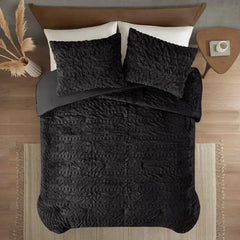 Ruched Fur Down Alternative Comforter Set perspective