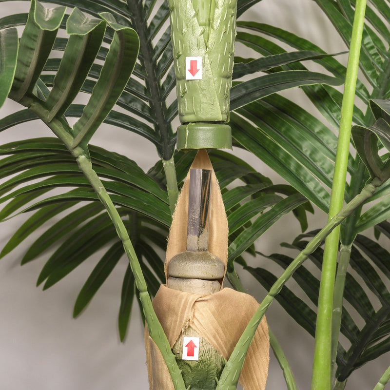 6FT Artificial Palm Tree with Black Plastic Pot, Tropical Fake Plant for Indoor Outdoor Decoration, Faux Palm, 1pc/set
