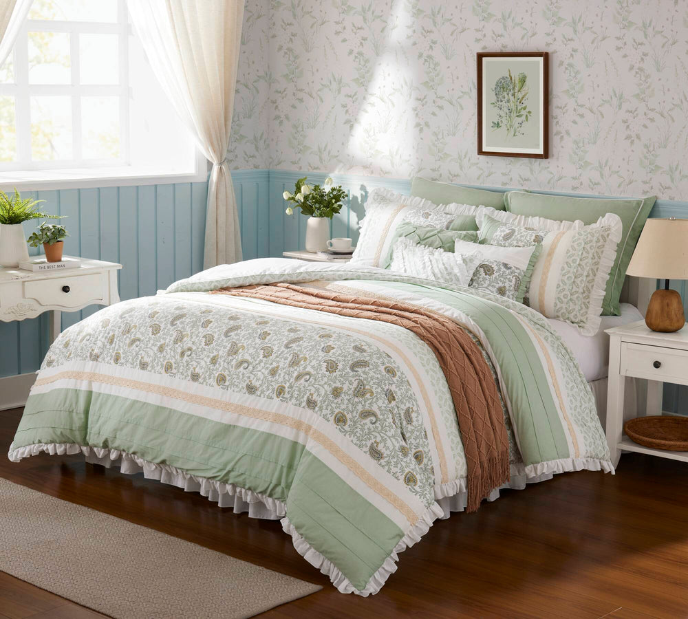 9 Piece Cotton Percale Comforter Set Cal King Media 19