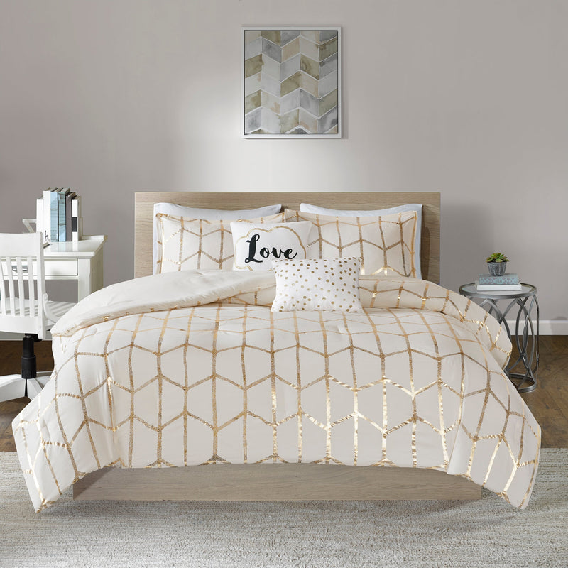 5-Piece 100% Polyester Brushed Comforter Set