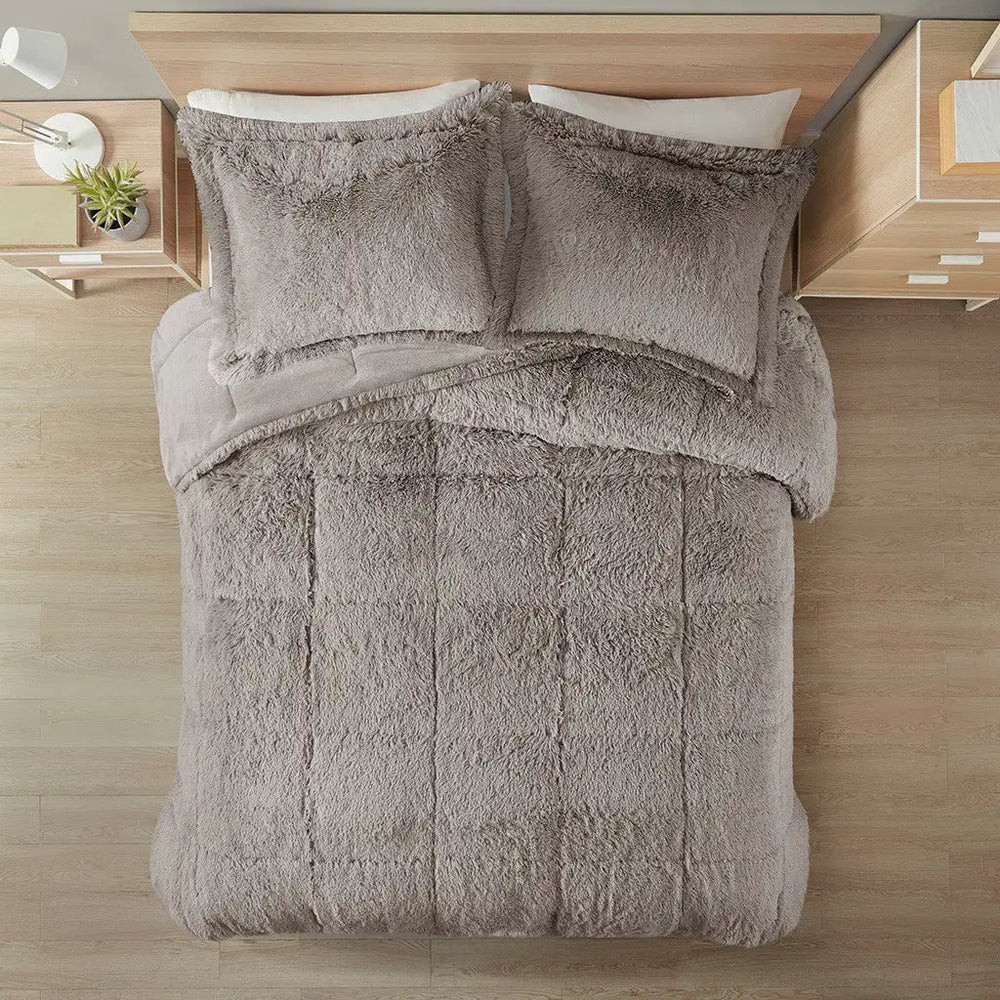 25446895 Shaggy Long Fur Comforter Mini Set     DTY Store