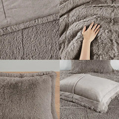 Shaggy Long Fur Comforter Mini Set perspective