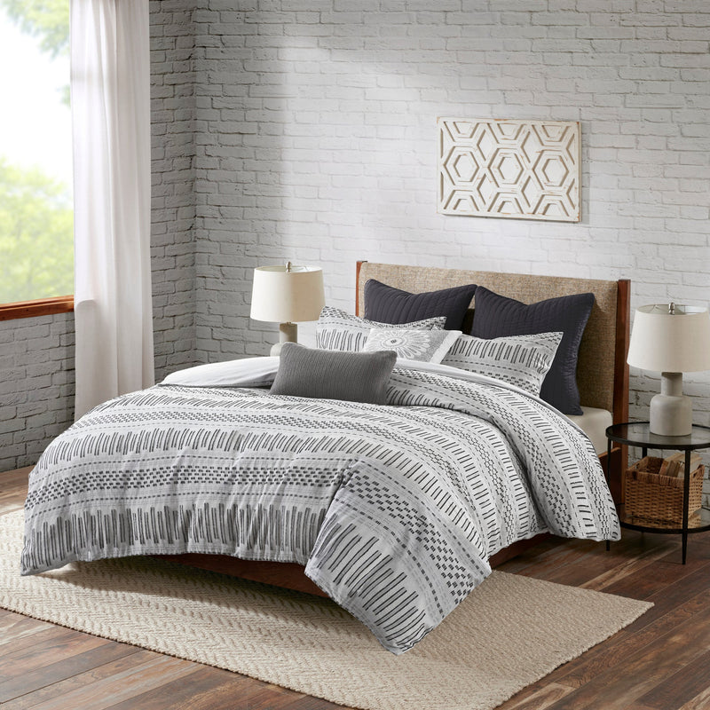 King/Cal King Cotton Jacquard Duvet Cover Mini Set