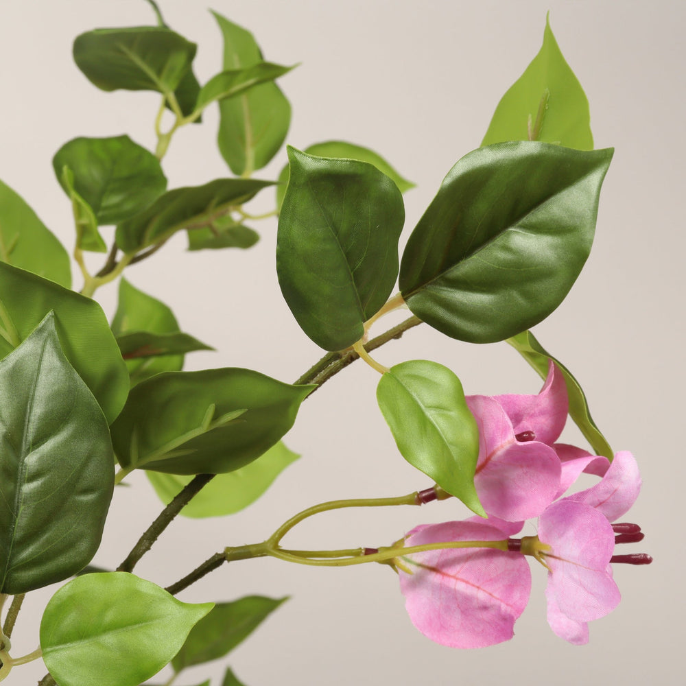 Artificial Bougainvillea Tree in Baby Pink with Green Leaves, Realistic Faux Plant in Black Plastic Pot, 60-Inch Indoor Decor for Home Office Media 9