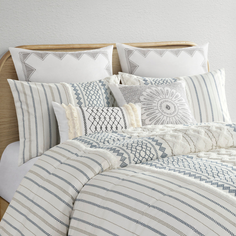 King/Cal King Cotton Printed Duvet Cover Set with Chenille Media 14