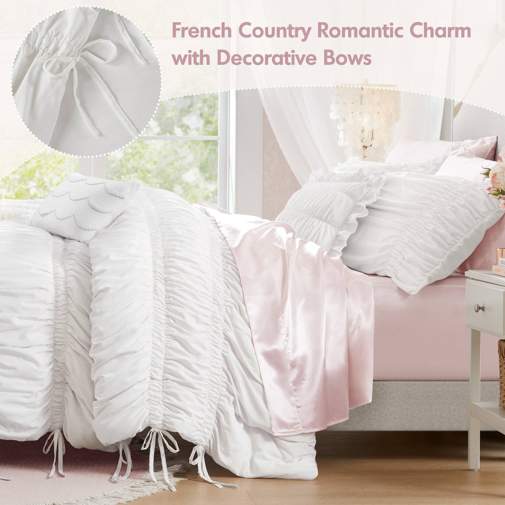 5 Pieces Full/Queen Comforter Set,White Media 3