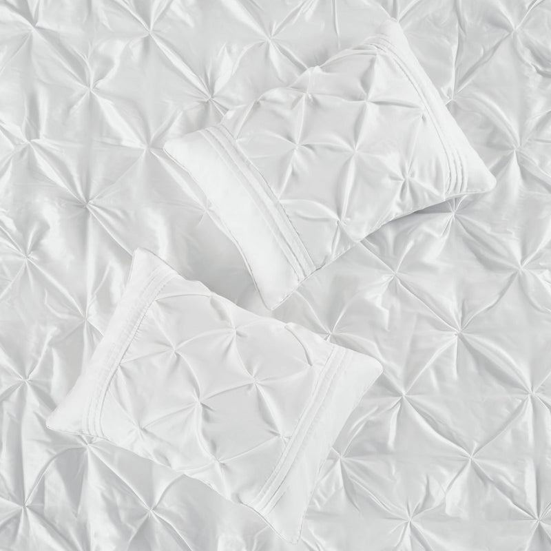 7 Piece Tufted Comforter Set White Full