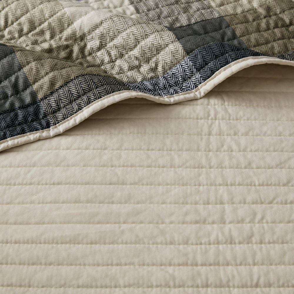 6 Piece Reversible Plaid Daybed Cover Set Neutral Daybed Media 9