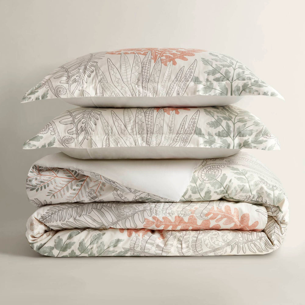 3-Piece King 100% Cotton Sateen Duvet Cover Set,Terracotta/Linen Media 13