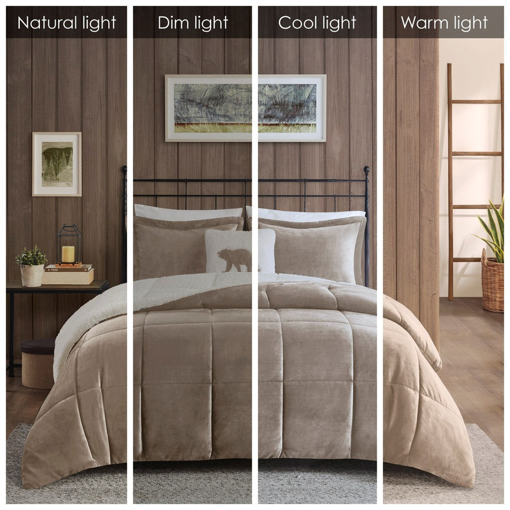 King Plush to Sherpa Down Alternative Comforter Set Media 10