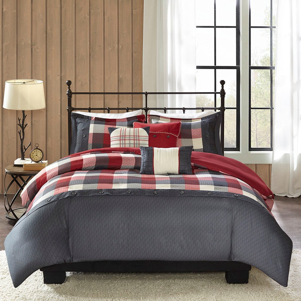 King/Cal King 6 Piece Herringbone Duvet Cover Set Media 1