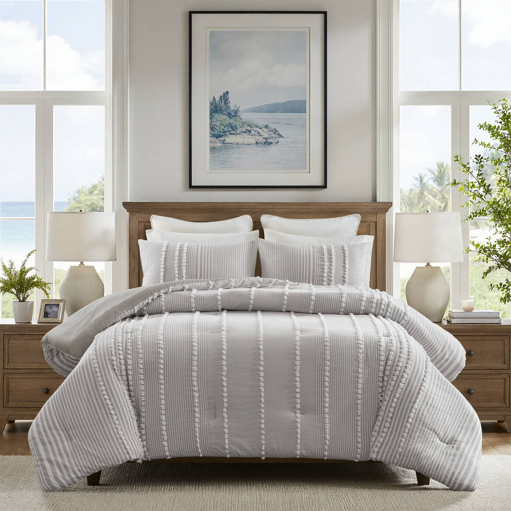 3- Piece King Cotton Yarn Dyed Comforter Set Media 1