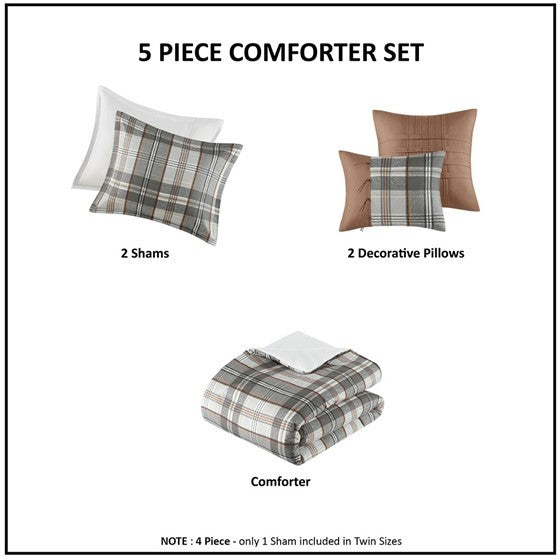 Twin/Twin XL Plaid Comforter Set Media 10