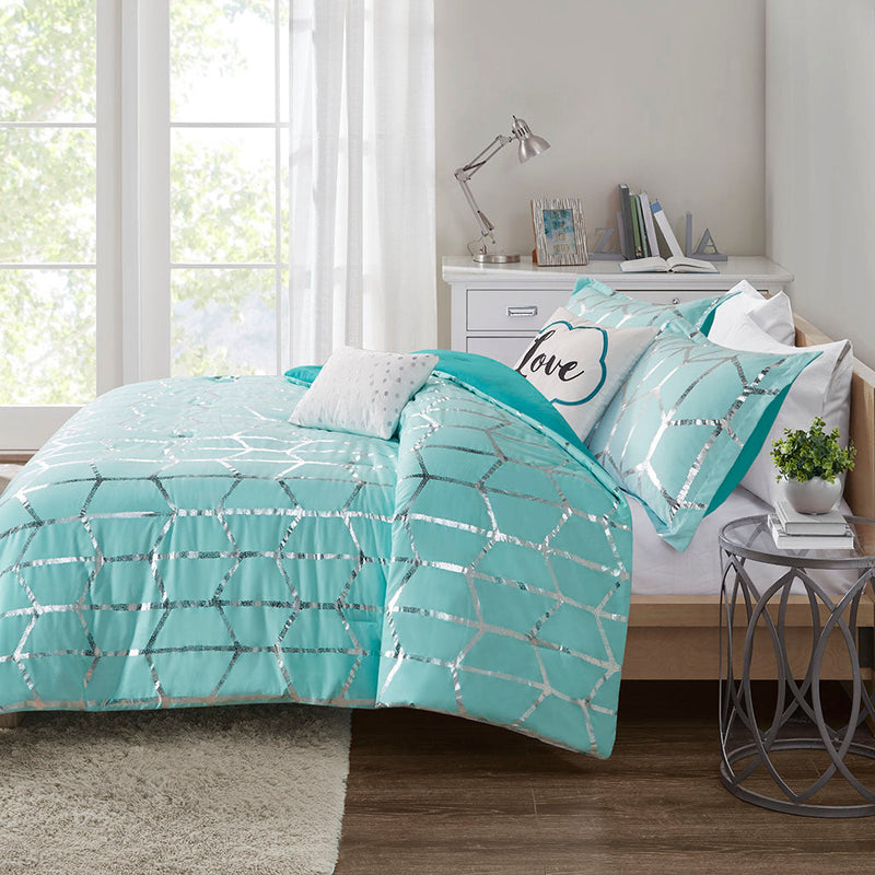 King/Cal King Metallic Printed Comforter Set
