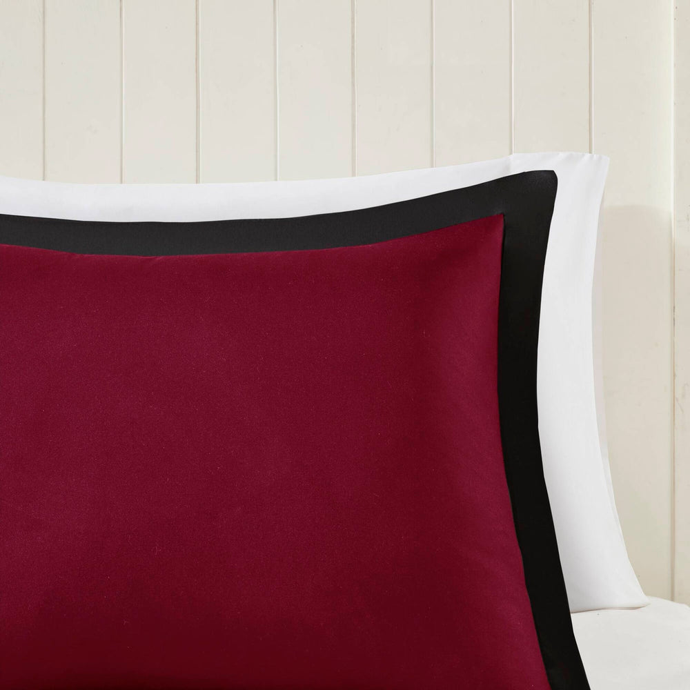 3 Pieces King/Cal King 3M Scotchgard Diamond Quilting Reversible Down Alternative Comforter Set,Red+Black Media 4