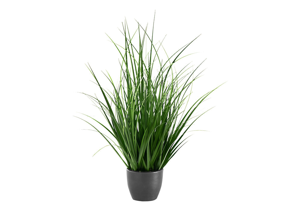 Artificial Plant, 23' Tall, Grass, Indoor, Faux, Fake, Table, Greenery, Potted, Real Touch, Decorative, Green Grass, Black Pot Media 2