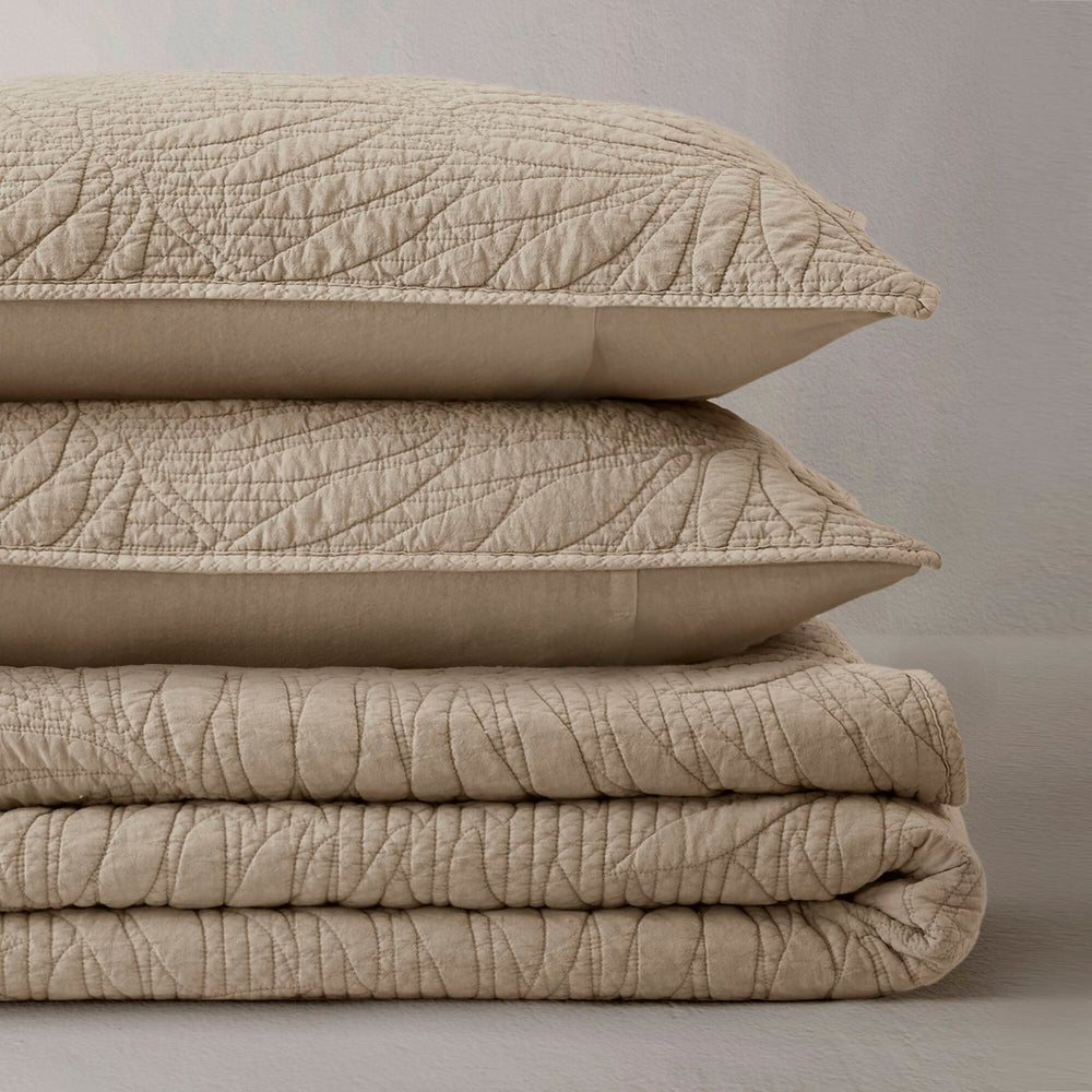 King 3 Piece Cotton Quilt Set Linen Media 19