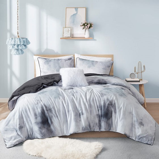 Twin/Twin XL Watercolor Tie Dye Printed Comforter Set with Throw Pillow Media 7