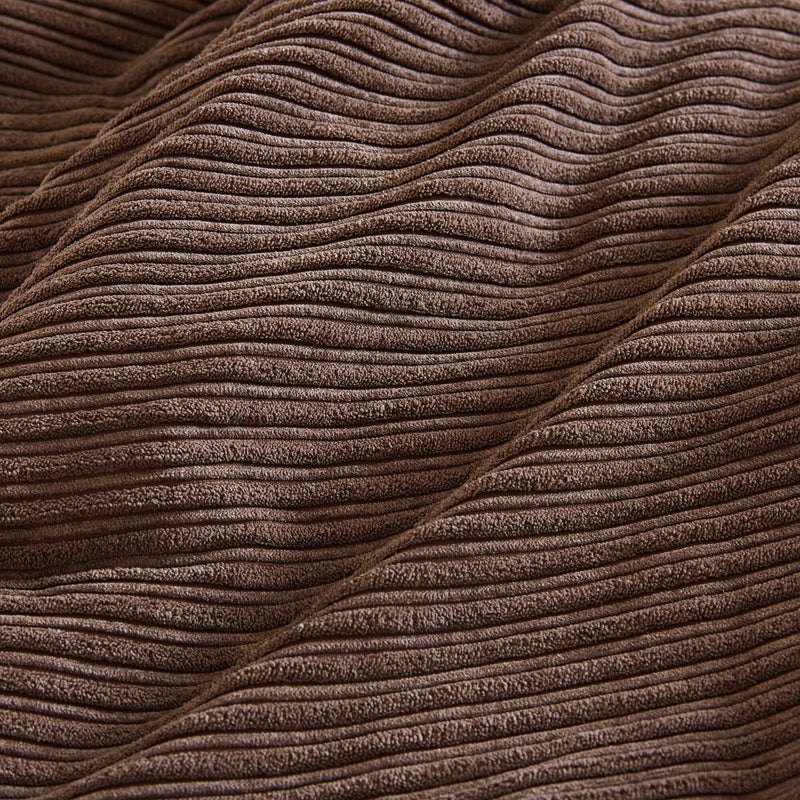 7 Piece Micro Corduroy Comforter Set Brown Cal King
