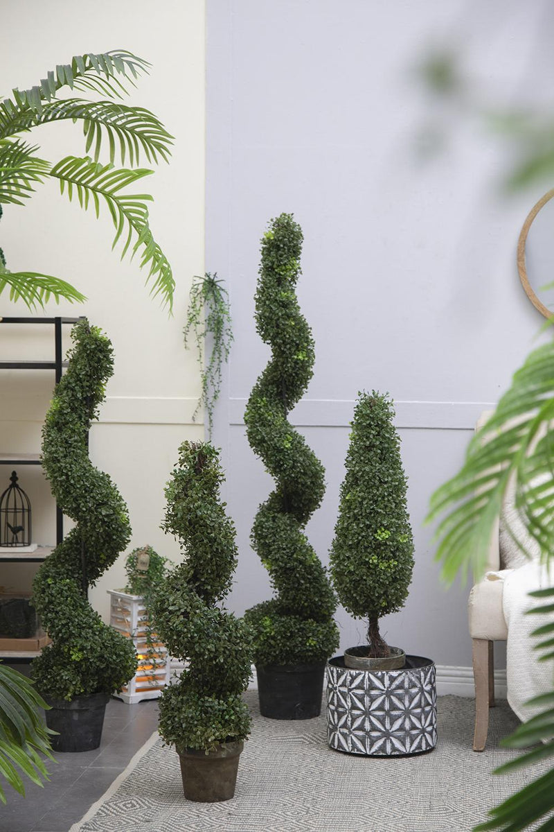 7.5x7.5x35' 3 Foot Tall Artificial Spiral Boxwood Tree