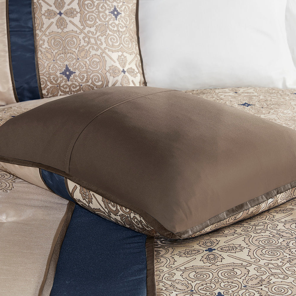 King 7 Piece Jacquard Comforter Set with Throw Pillows Media 3