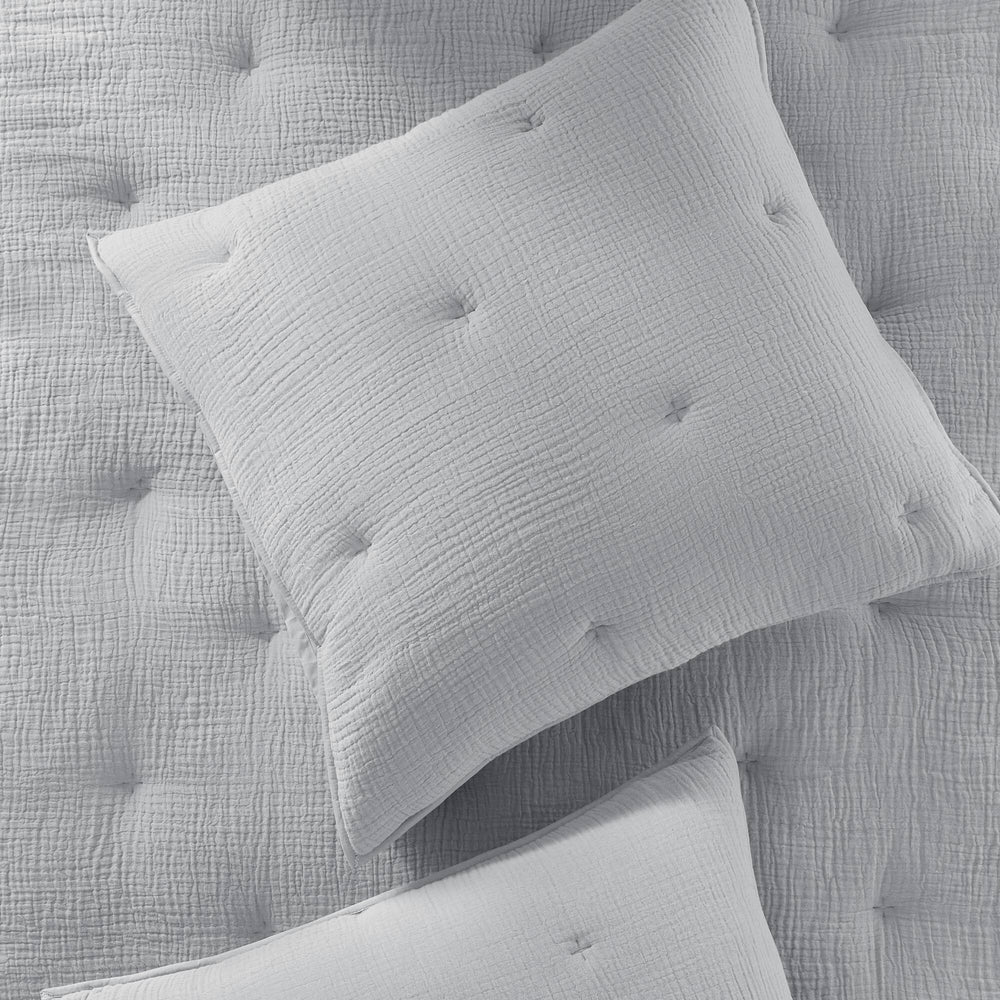 3-Piece King Cotton  Embroidered Quilt Set,Blue Media 13