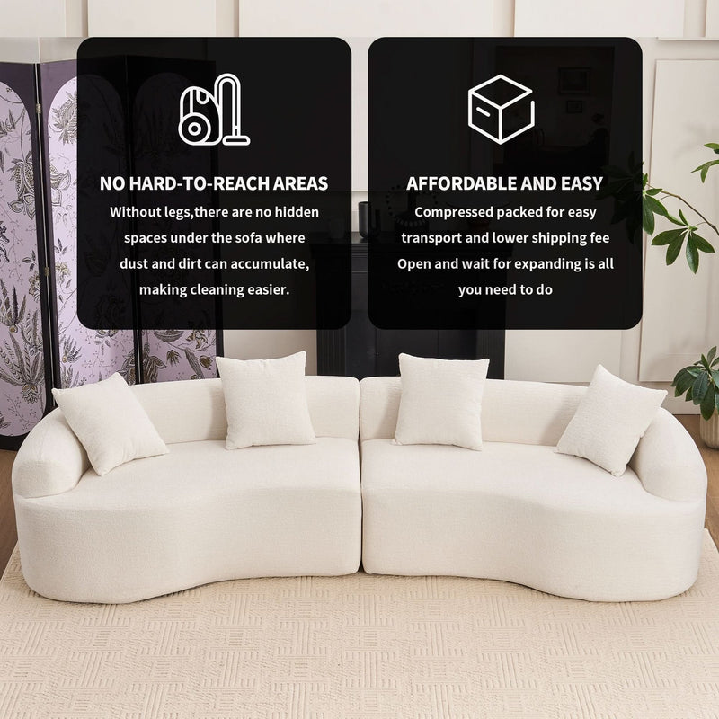 Foam & Spring Sofa Sectional White Living Room Design Furniture Collection