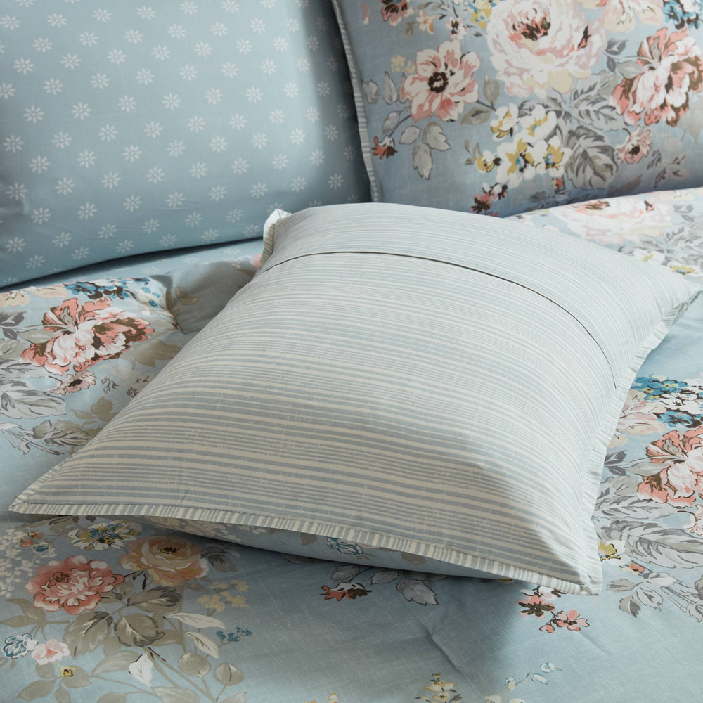 7-Piece Queen 7 Piece Vin -inspired Collection floral print,Soft Blue Media 17