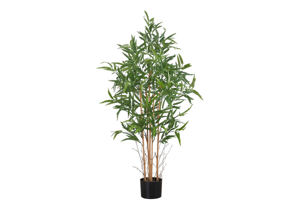 Artificial Plant, 50' Tall, Bamboo Tree, Indoor, Faux, Fake, Floor, Greenery, Potted, Decorative, Green Leaves, Black Pot Media 2