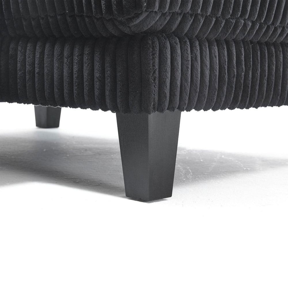U Shaped Sofa Wood Frame Oversized Four-Seater Living Room Black Upholstery Media 25