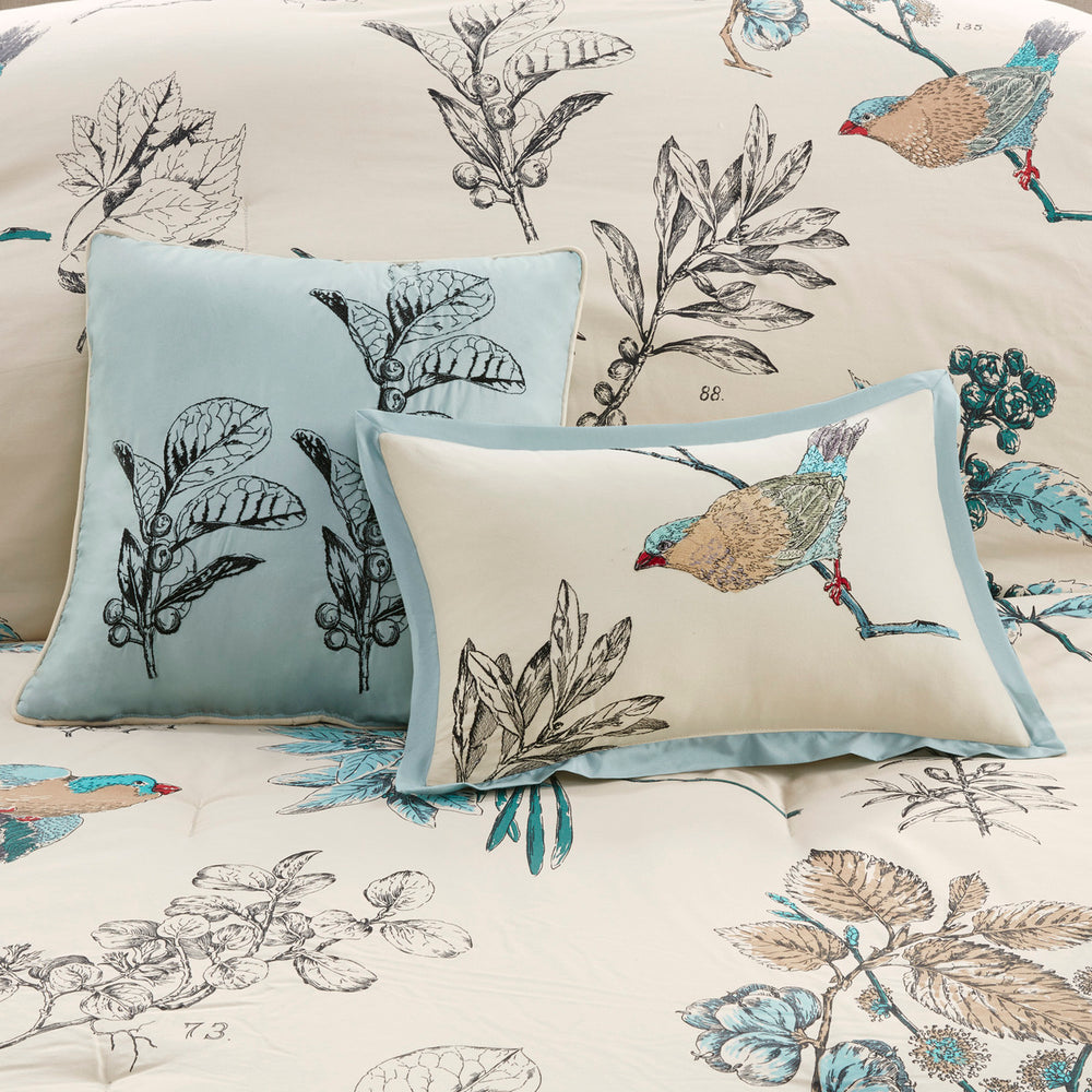 7 Piece Printed Cotton Twill Comforter Set Khaki Cal King Media 4