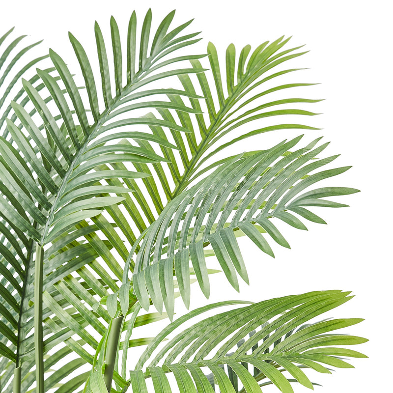 Artificial Gold Cane Palm Tree, 6.5 FT Tall Faux Plant, PE Material & Anti-Tip Tilt Protection Low-Maintenance Plant, Lifelike Green Fake Tree for Home Office Warehouse Decor Indoor Outdoor
