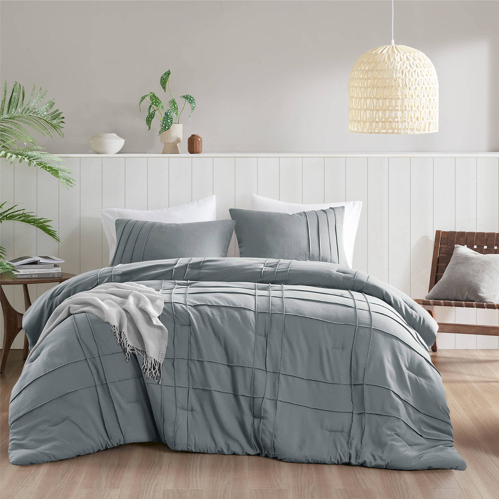 2-Piece Twin/Twin XL Soft Washed Pleated Comforter Set Media 8