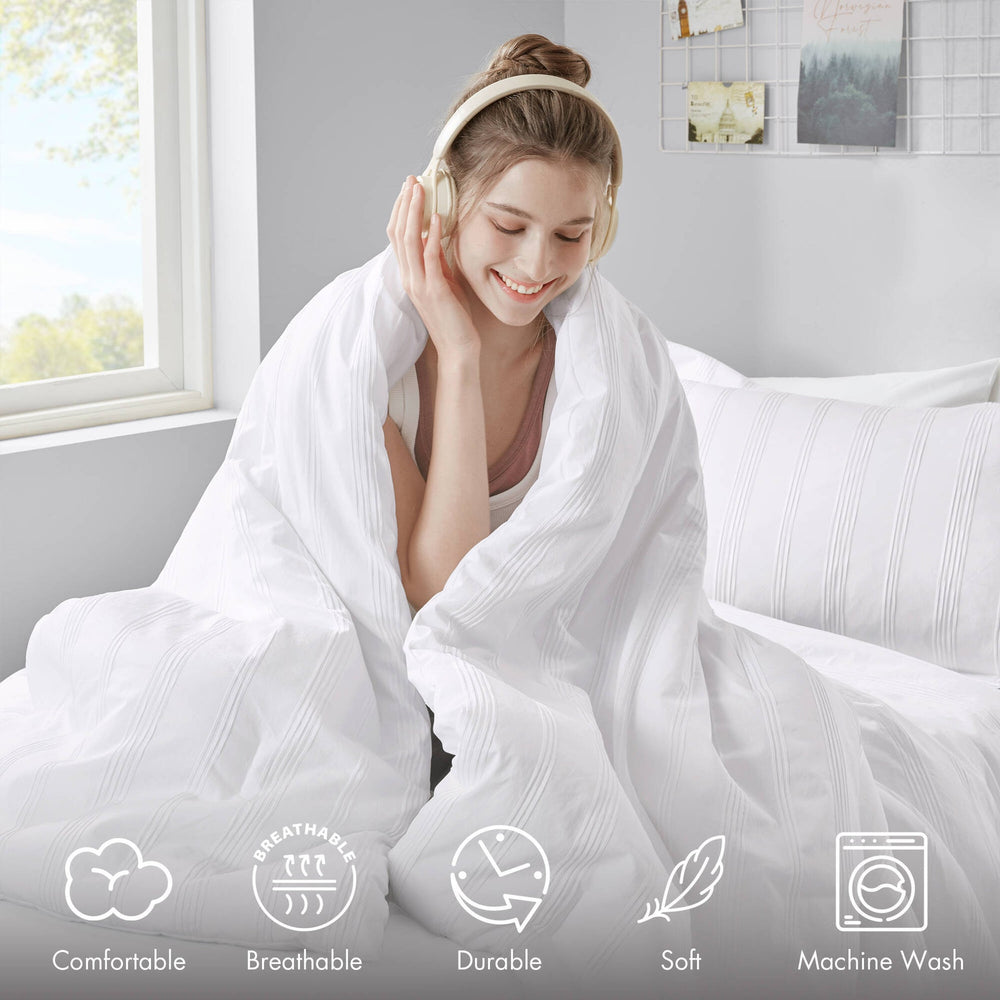 5-Piece Twin/Twin XL Woven Striped Comforter Set Media 5