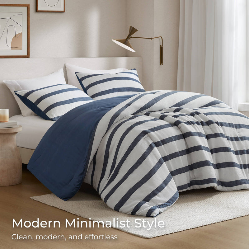 3-Piece King/Cal King Yarn-dyed striped comforter