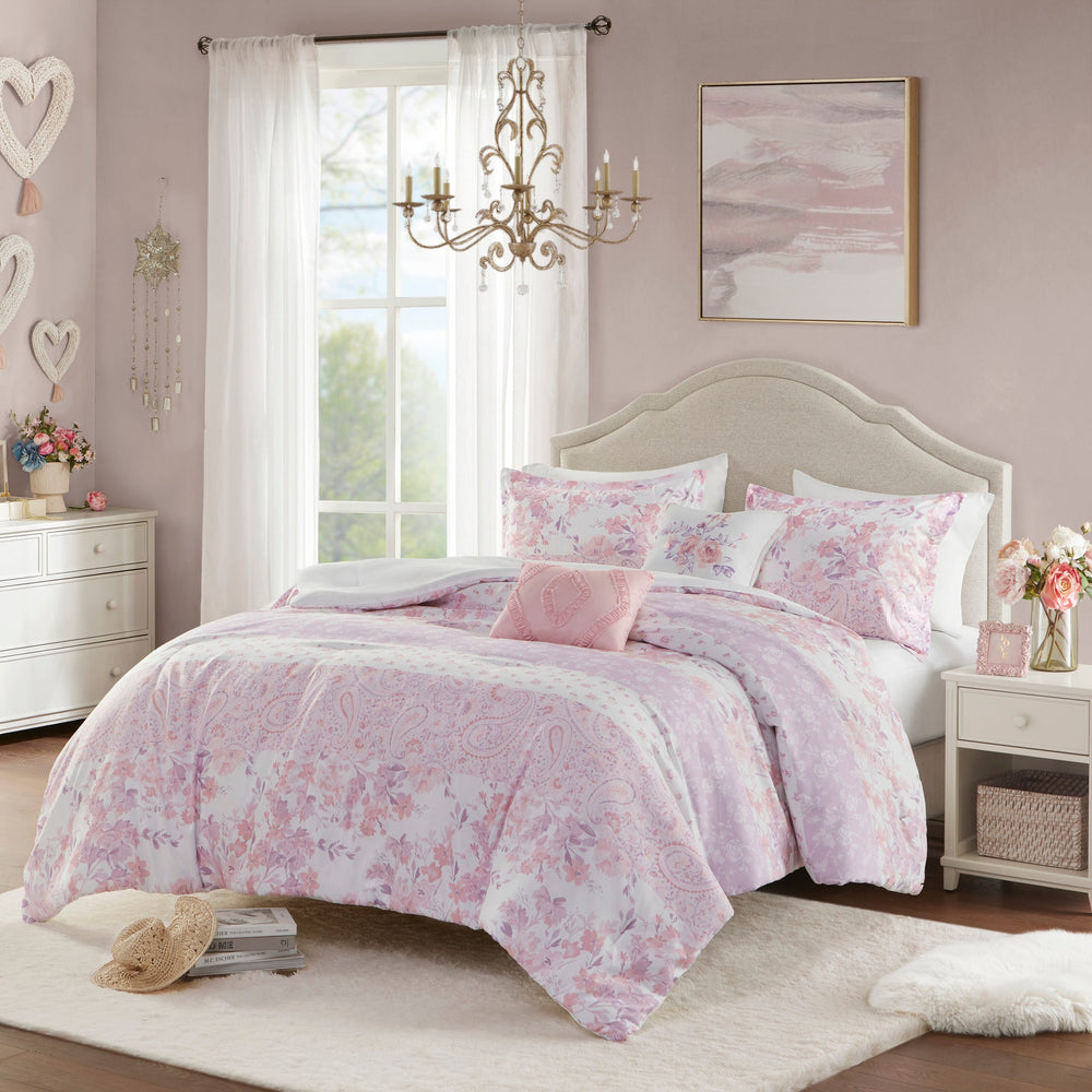 Floral Paisley Comforter Set Full/Queen Media 1