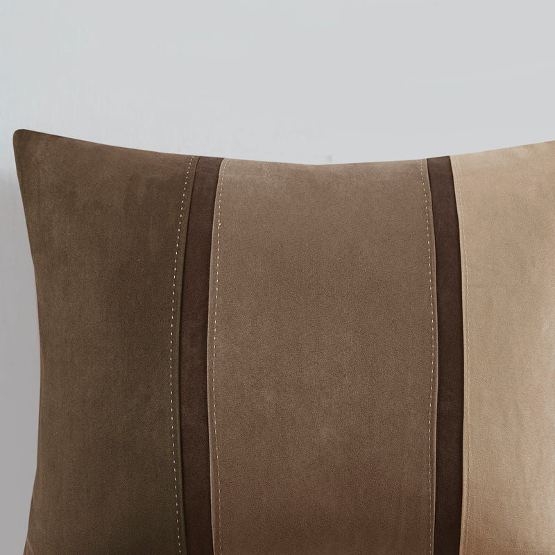 7 Piece Faux Suede Comforter Set Brown King