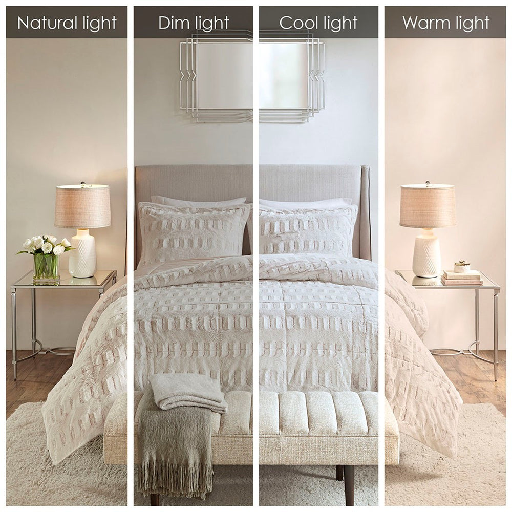 Full/Queen Back Print Long Fur Comforter Mini Set Media 5